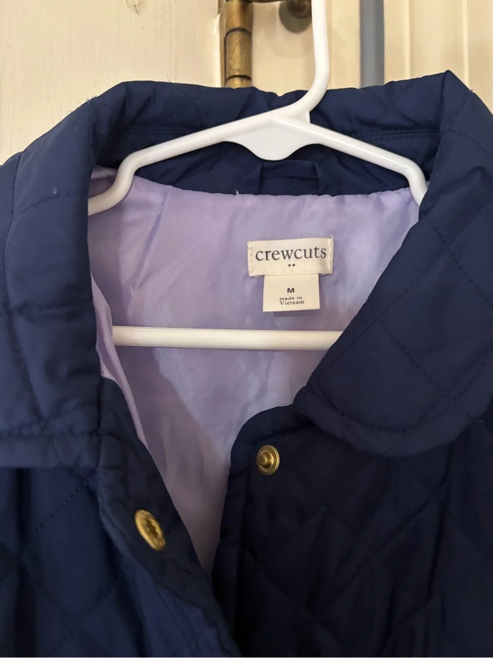 J Crew Factory Girls' Navy Quilted Jacket size M